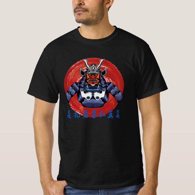 Camiseta Armadura Retro Samurái - Diseño de Samurái Perfect (Anverso)