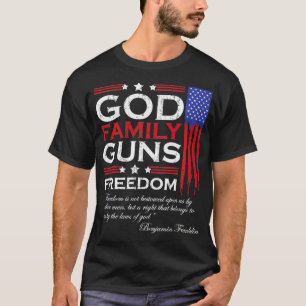 CAMISETA ARMAS DE DIOS FAMILIARES Y FREEDOM CHRISTIAN MAGA 