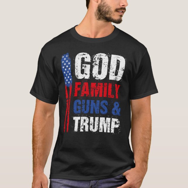 Camiseta Armas de Dios y Trump Segunda Enmienda Trump 45 Am (Anverso)