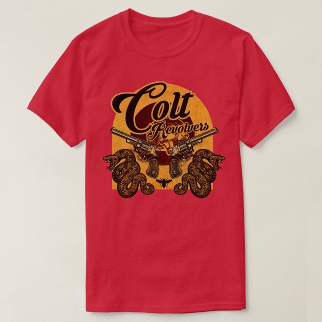 Camiseta Armas de fuego antiguas Revólveres (Diseño del anverso)