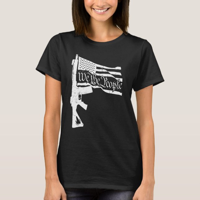 Camiseta Armas De Fuego Bandera Estadounidense We The Peopl (Anverso)