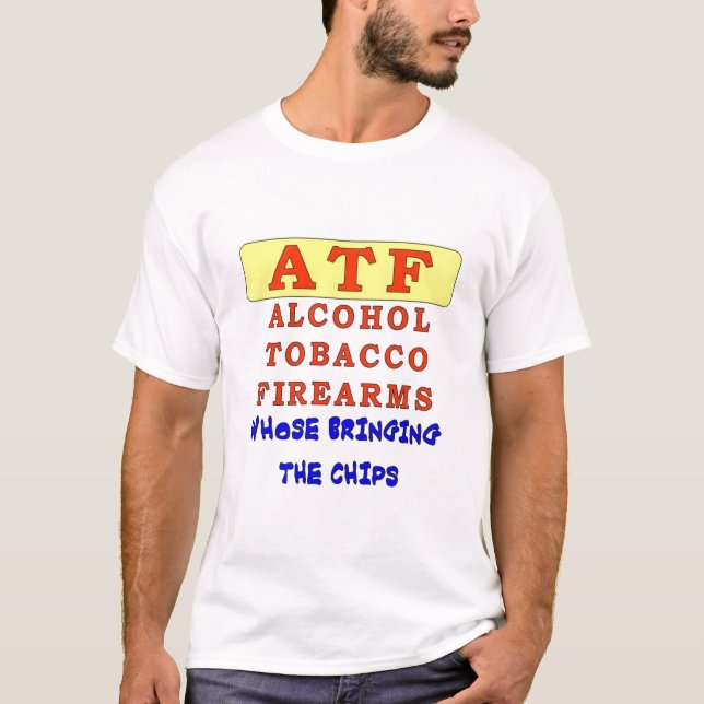 CAMISETA ARMAS DE FUEGO DE ALCOHOL TABACO (Anverso)