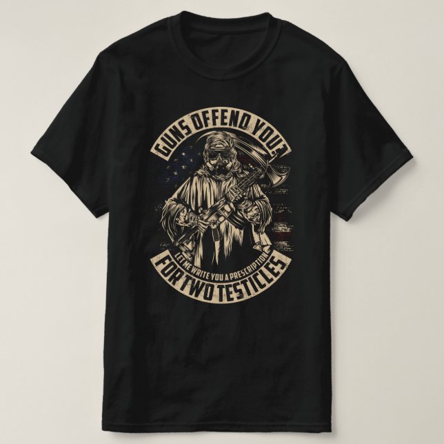 CAMISETA ARMAS DEFENDIDAS POR DOS TESTICAS VETERANAS DÍA (Diseño del anverso)
