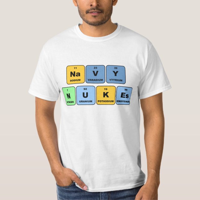 Camiseta Armas nucleares elementales de la marina de guerra (Anverso)