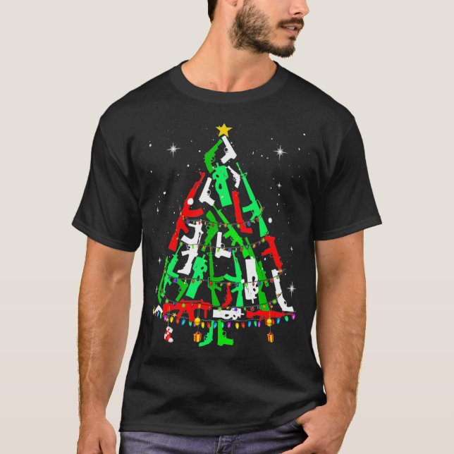 Camiseta Armas Regalo de Navidad en árbol navideño por arma (Anverso)