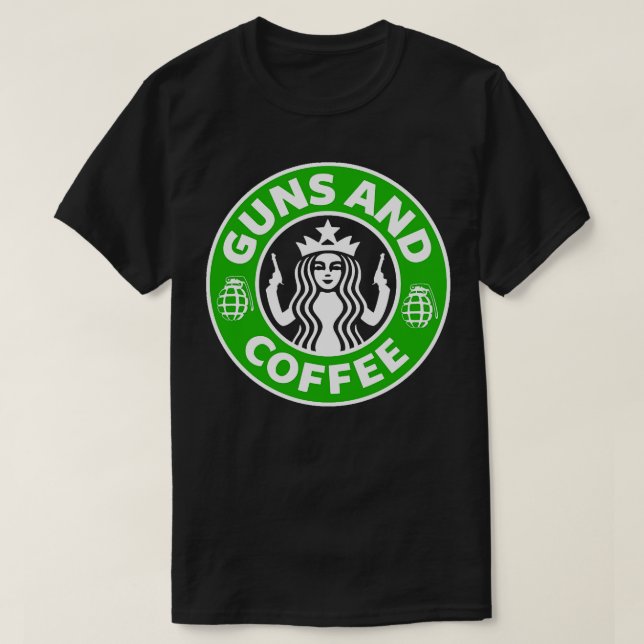 Camiseta Armas y café (Diseño del anverso)