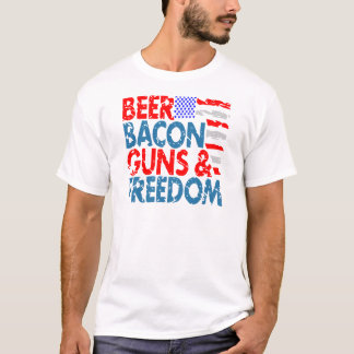Camiseta Armas y libertad del tocino de la cerveza