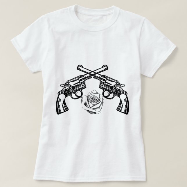 Camiseta armas y rosas (Diseño del anverso)
