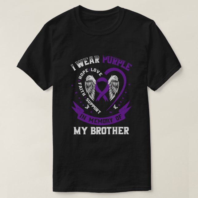 Camiseta Armé Púrpura En Memoria De Mi Hermano Pancreático  (Diseño del anverso)