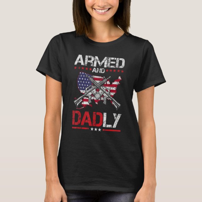 Camiseta Armed And Dadly Ar 15 American Flag (Anverso)