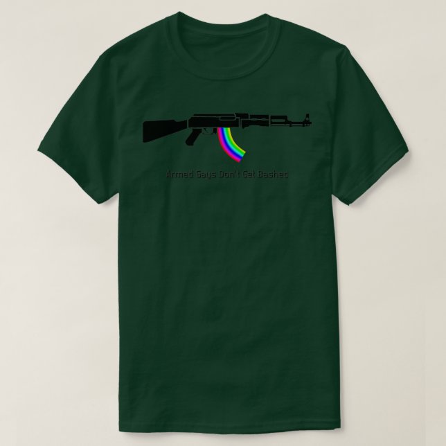 Camiseta Armed Gays Dont Get Bashed AK47 (Diseño del anverso)
