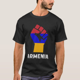Camiseta Armenia Bandera Poder de orgullo armenio mano de o