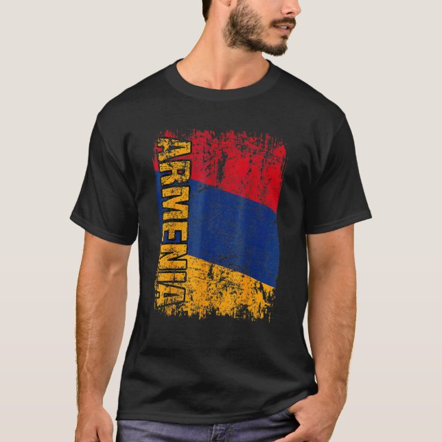 Camiseta ARMENIA   Big Flag Vintage Distressed ARMENIA (Anverso)