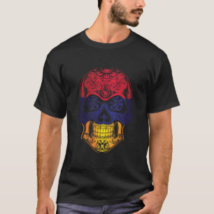 Camiseta Armenia Calavera Y Bandera De Rosas