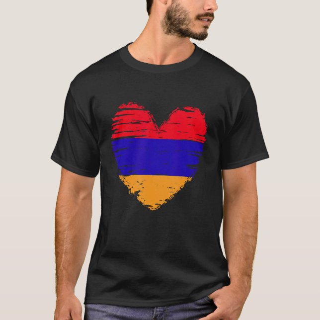 Camiseta Armenia Corazón Bandera Armenia Orgullo Armenio (Anverso)