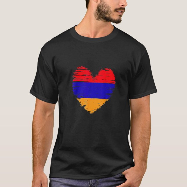 Camiseta Armenia Heart Armenian Flag Armenian Pride   (Anverso)