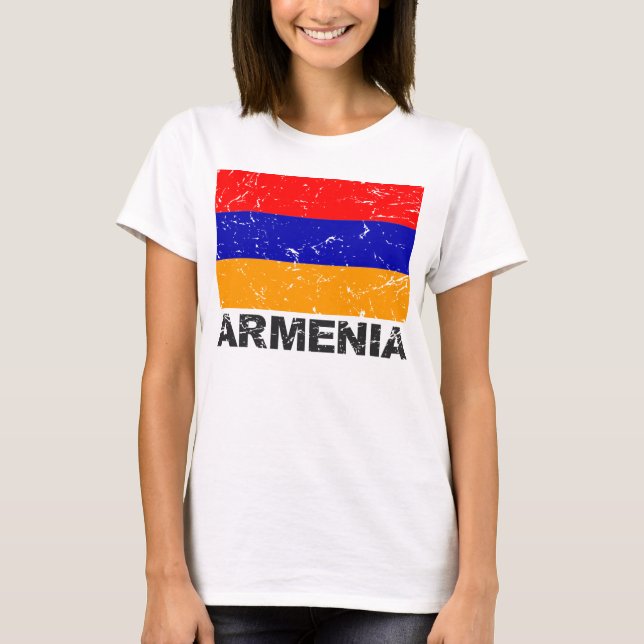 Camiseta Armenia Vintage Flag (Anverso)