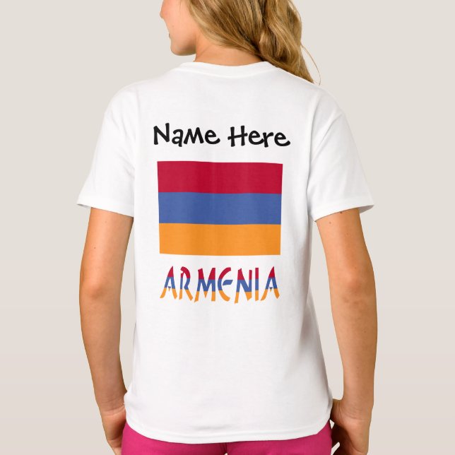 Camiseta Armenia y la bandera armenia con tu nombre (Reverso)