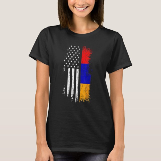 Camiseta Armenian American Flag   Pride Armenia USA Tees (Anverso)