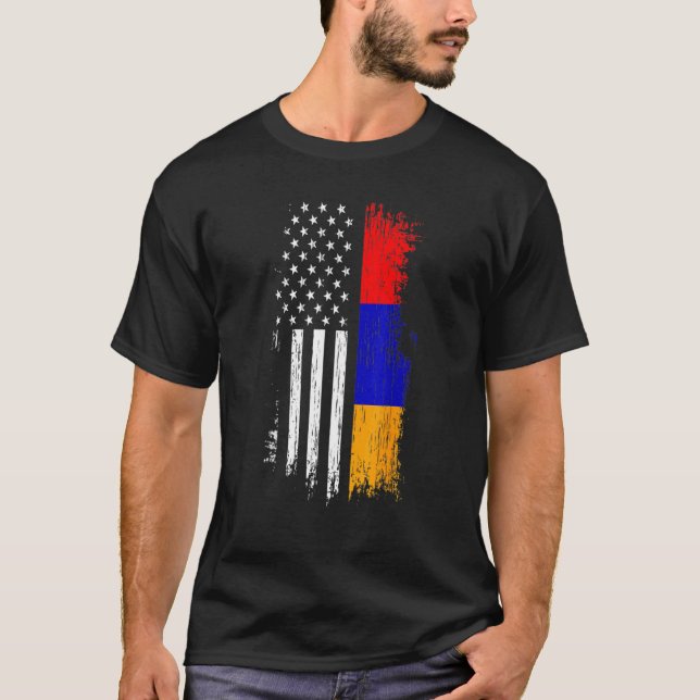 Camiseta Armenian American Flag   Pride Armenia USA Tees (Anverso)