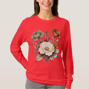 Camiseta Armonía Botánica Vintage – Composición Floral Eleg