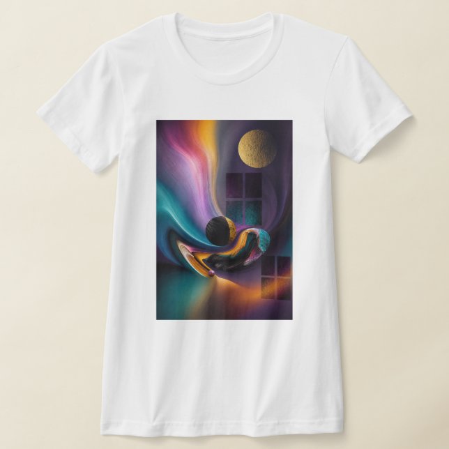 Camiseta Armonía Celestial | Paisaje de Sueños Abstracto (Distribución)