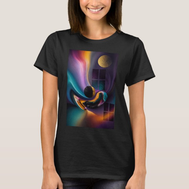 Camiseta Armonía Celestial | Paisaje de Sueños Abstracto (Anverso)