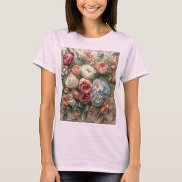 Camiseta Armonía de Flor Etérea: Floral de Alta Costura en