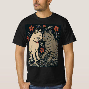 Camiseta Armonía de Gatos Ukiyo-e Arte Japonés