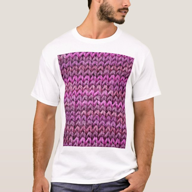 Camiseta Armonía de Knit: Textura de banda púrpura (Anverso)