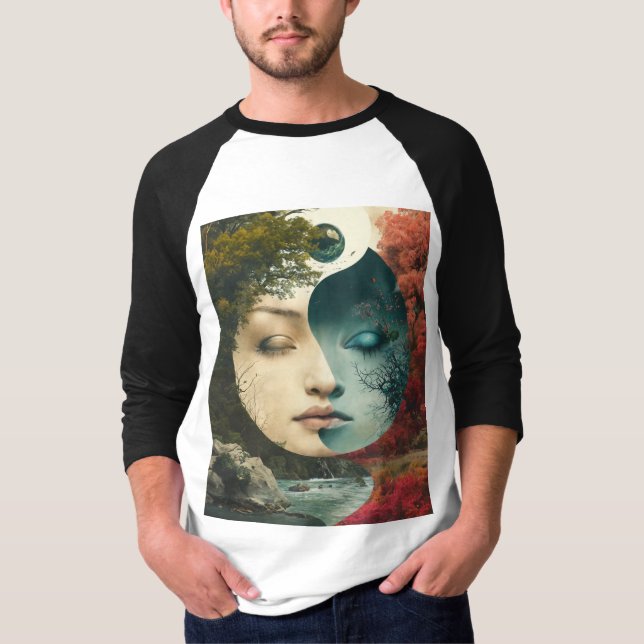 Camiseta Armonía de la naturaleza - Surrealismo Yin y Yang (Anverso)