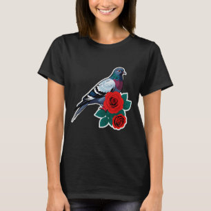Camiseta Armonía de paloma y rosas
