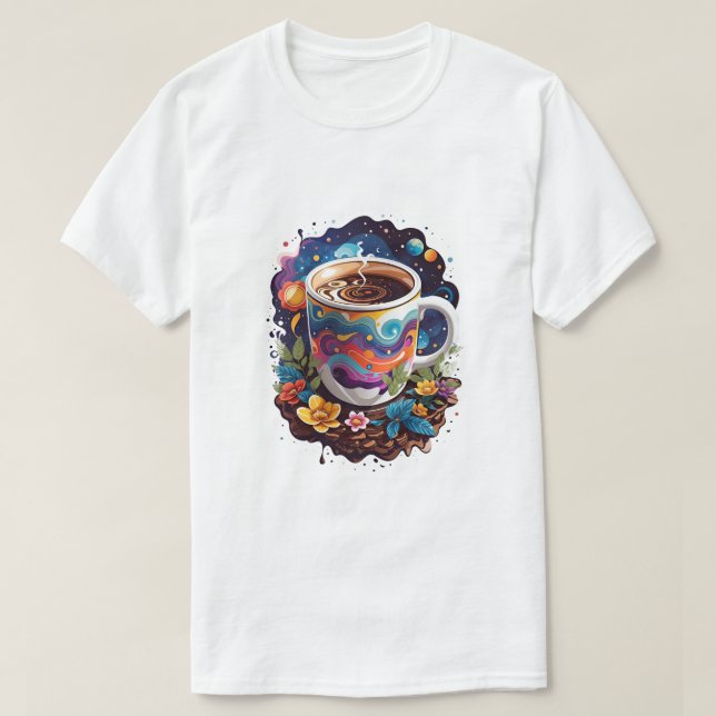 Camiseta Armonía del café floreciente (Diseño del anverso)
