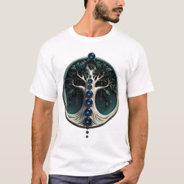 Camiseta Armonía en el verde azulado árbol místico de la vi