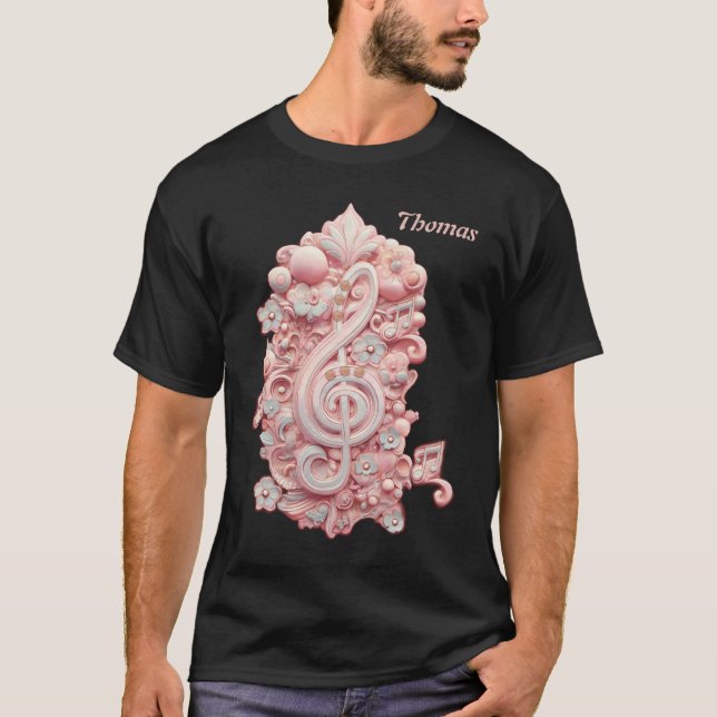 Camiseta Armonía en rosa, un majestuoso y estilizado trinqu (Anverso)