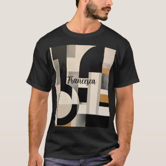 Camiseta Armonía en tonos: Composición abstracta en blanco