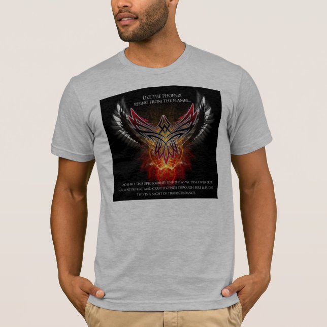 Camiseta armonía-techno-tribal-Phoenix (Anverso)
