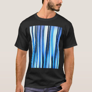 Camiseta Armonía Y Paz Patrón Resumen De Rayas Azules