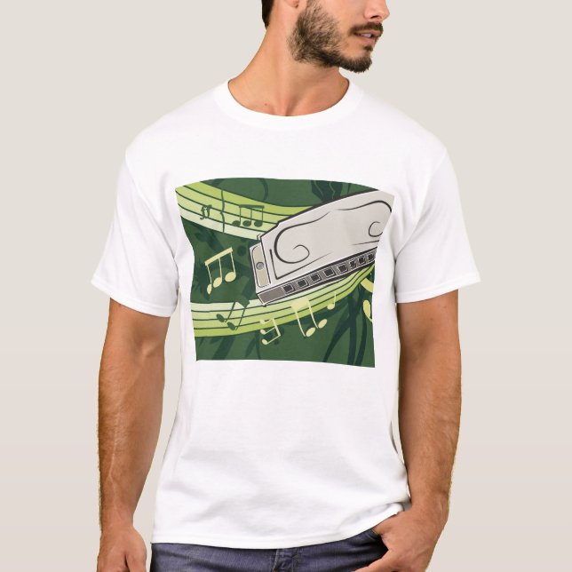 Camiseta Armonica Blues y Música Folk (Anverso)
