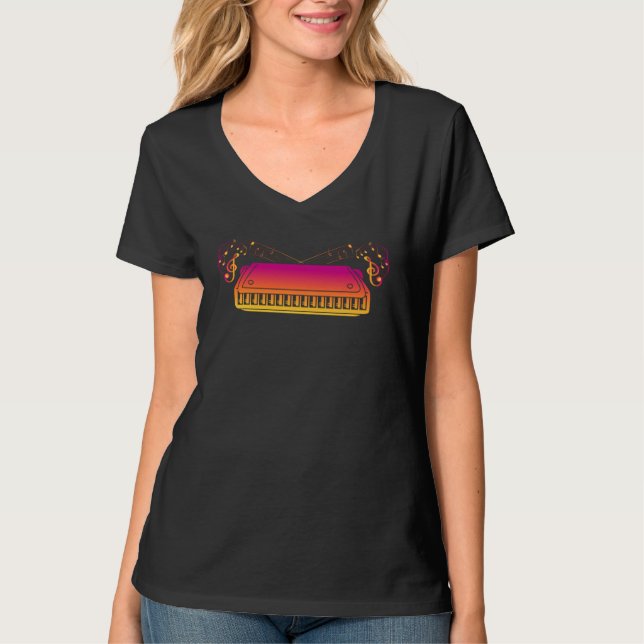 Camiseta Armonica Instrumento Armonica Organo de Boca  (Anverso)