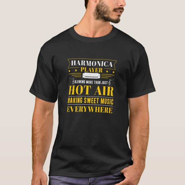 Camiseta Armonica Soplando Más Que Sólo Hot Air Mouth Org (Anverso)