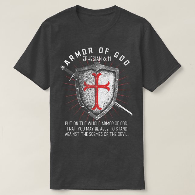 Camiseta Armor De Dios Efesios 617 Biblia Verse T Christian (Diseño del anverso)