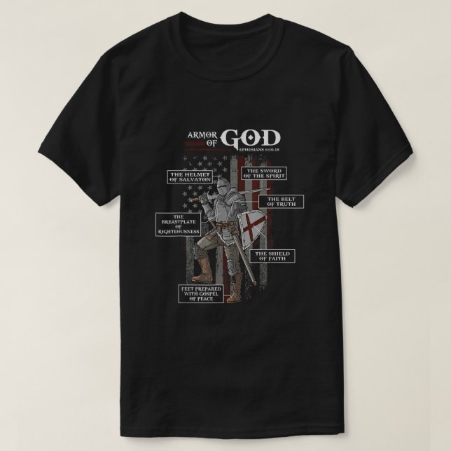 Camiseta Armor De Dios Efesios Biblia Verse Religioso En Gu (Diseño del anverso)