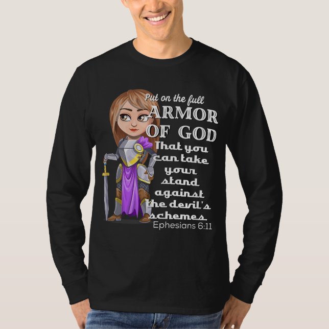 Camiseta Armor de motivación cristiana de Dios Efesios 611  (Anverso)