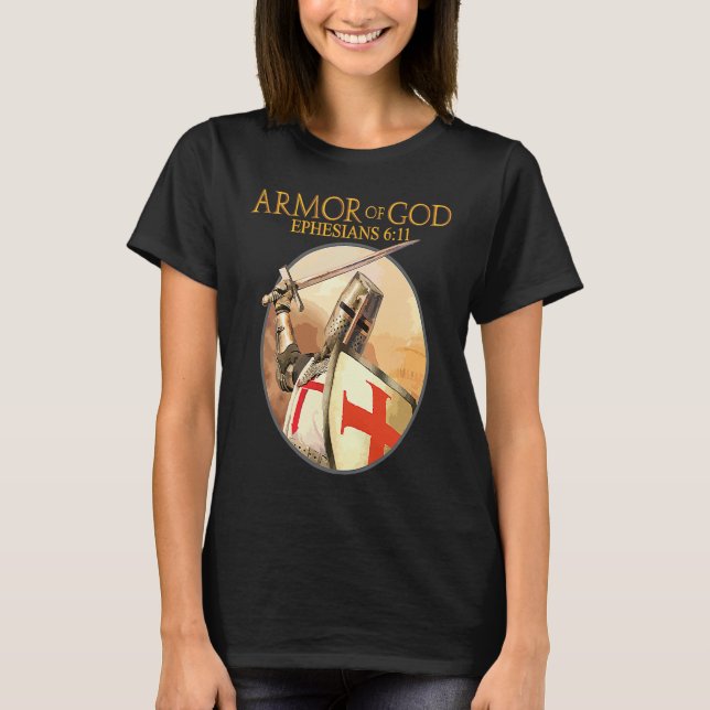 Camiseta Armor Of God Ephesians Bible Verse Religious Chris (Anverso)