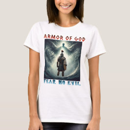 Camiseta Armor of God Fear No Evil Christian Design 