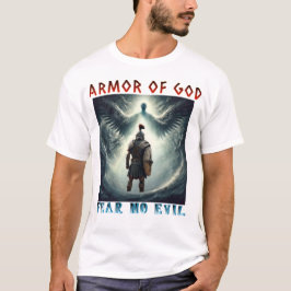 Camiseta Armor of God Fear No Evil Christian Design 
