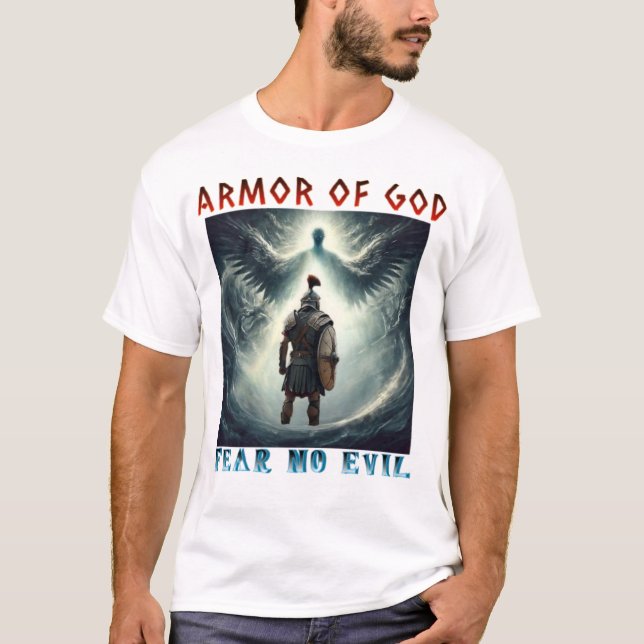 Camiseta Armor of God Fear No Evil Christian Design  (Anverso)