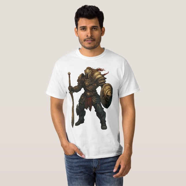 Camiseta Armored Knight with Sword and Skull Shield (Anverso completo)
