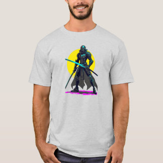 Camiseta Armoronamiento cibernético Samurai Neon Warrior Ar